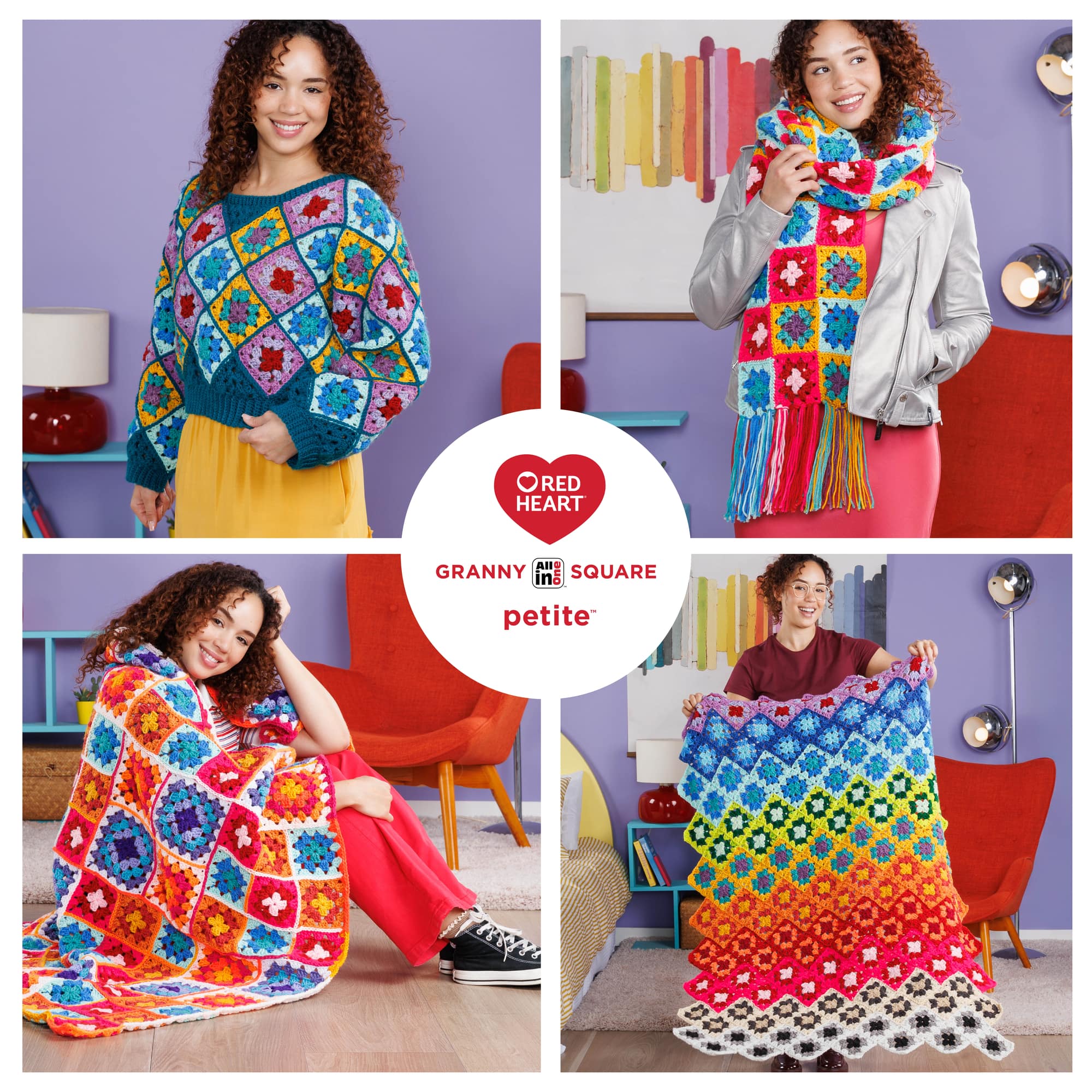 3 Pack Red Heart® All in One™ Granny Square Petite™ Yarn